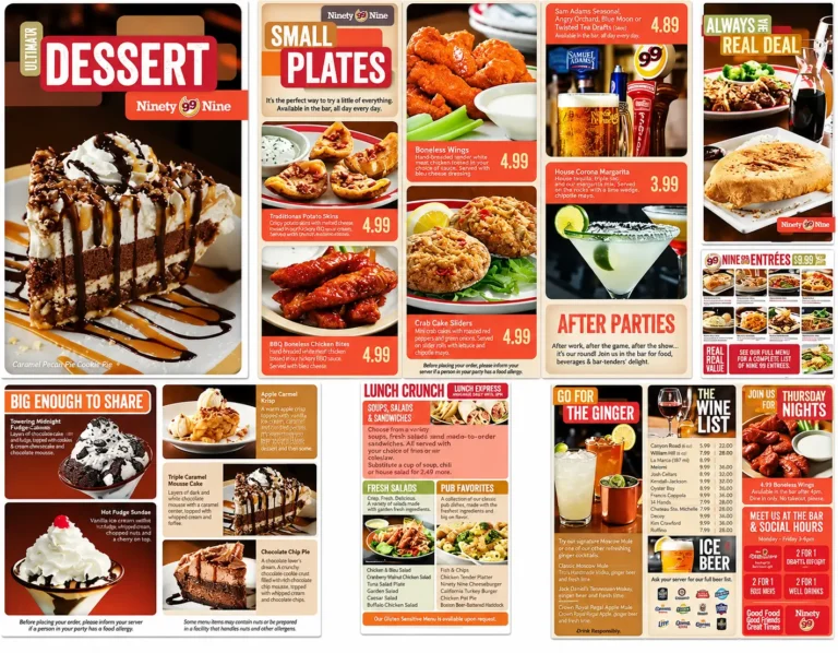 99 Restaurant Menu