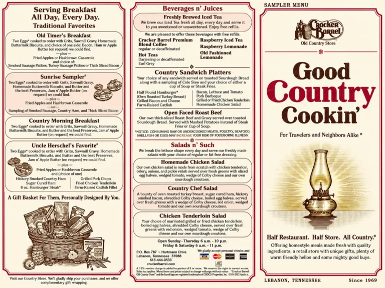 Cracker Barrel Menu
