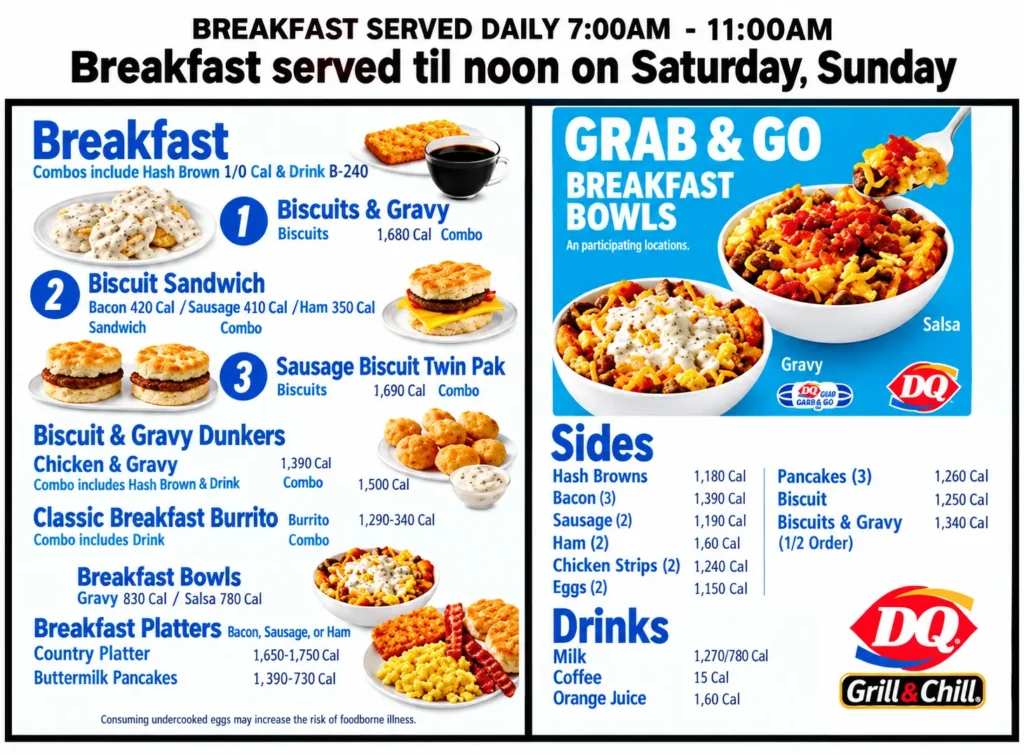 Dairy Queen Breakfast Menu