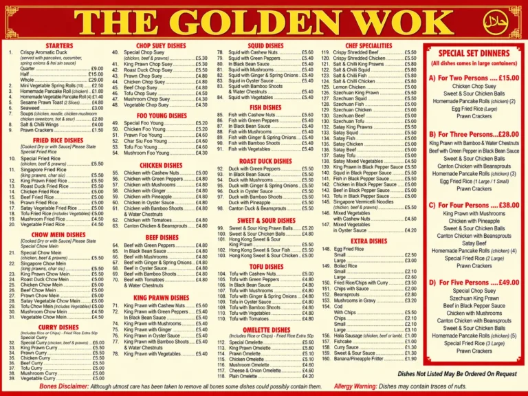 Golden Wok Menu