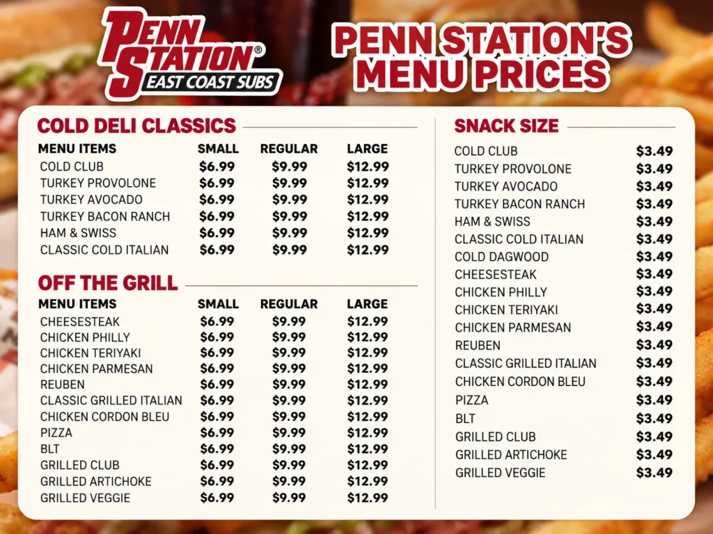 Penn Station Menu