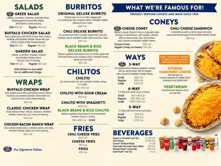 Skyline Chili Menu