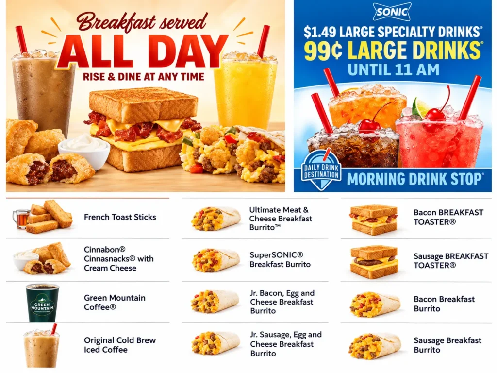Sonic Breakfast Menu