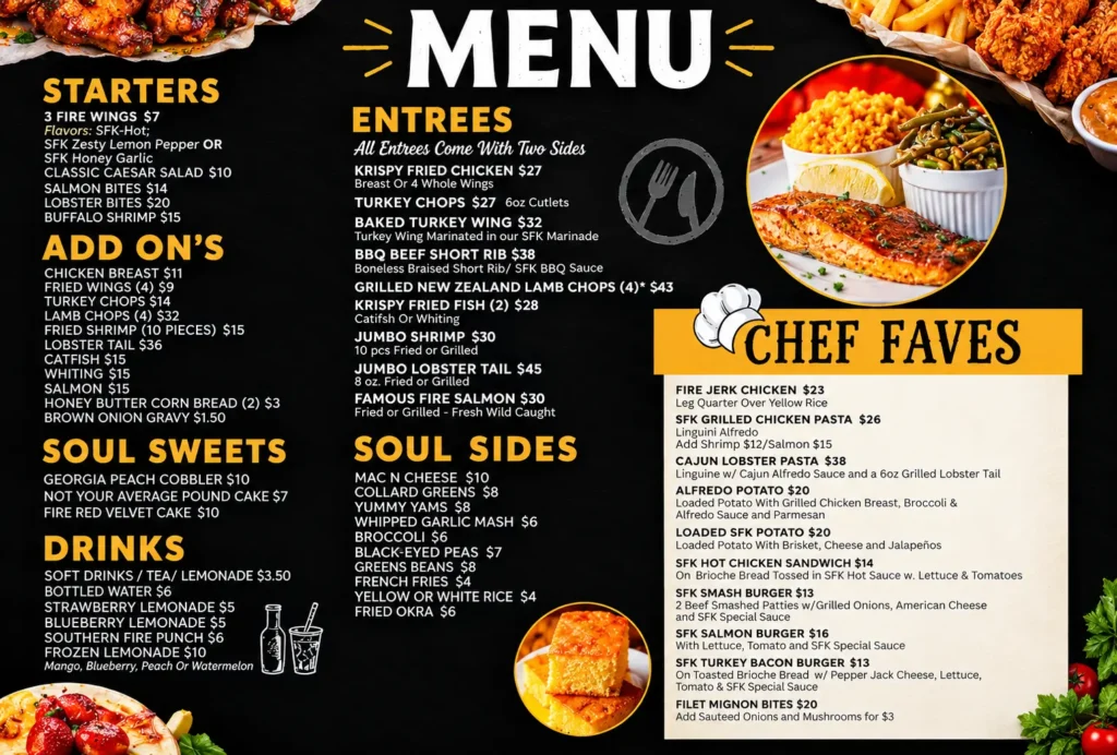 Southern Fire Kitchen Menu