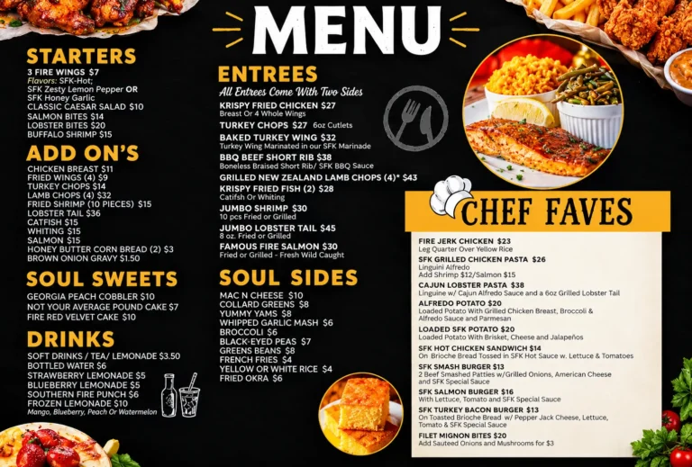 Southern Fire Kitchen Menu