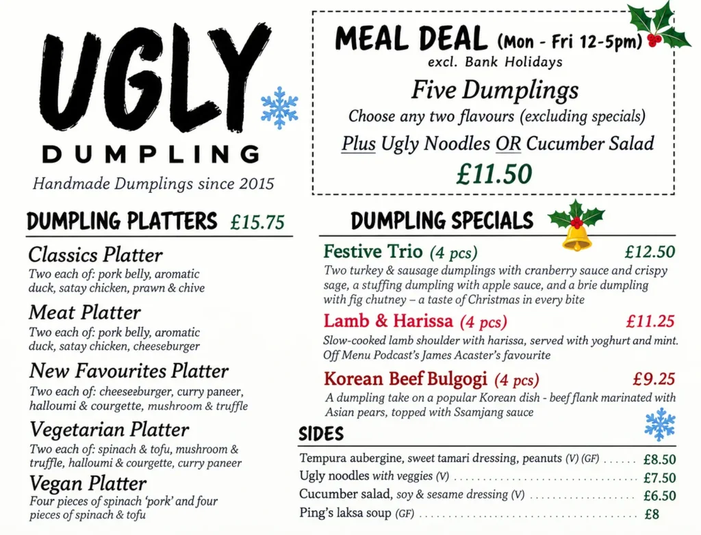 Ugly Dumpling Menu