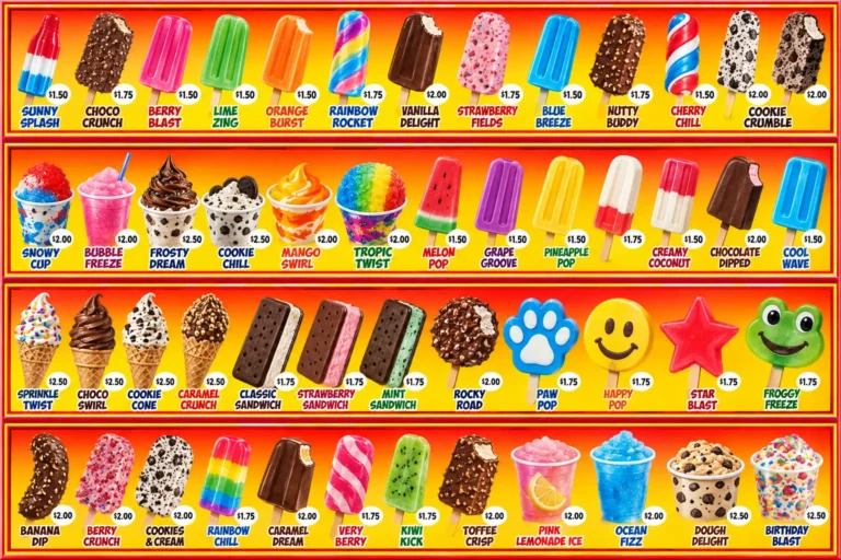 ice cream truck menu