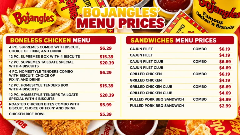 Bojangles Menu