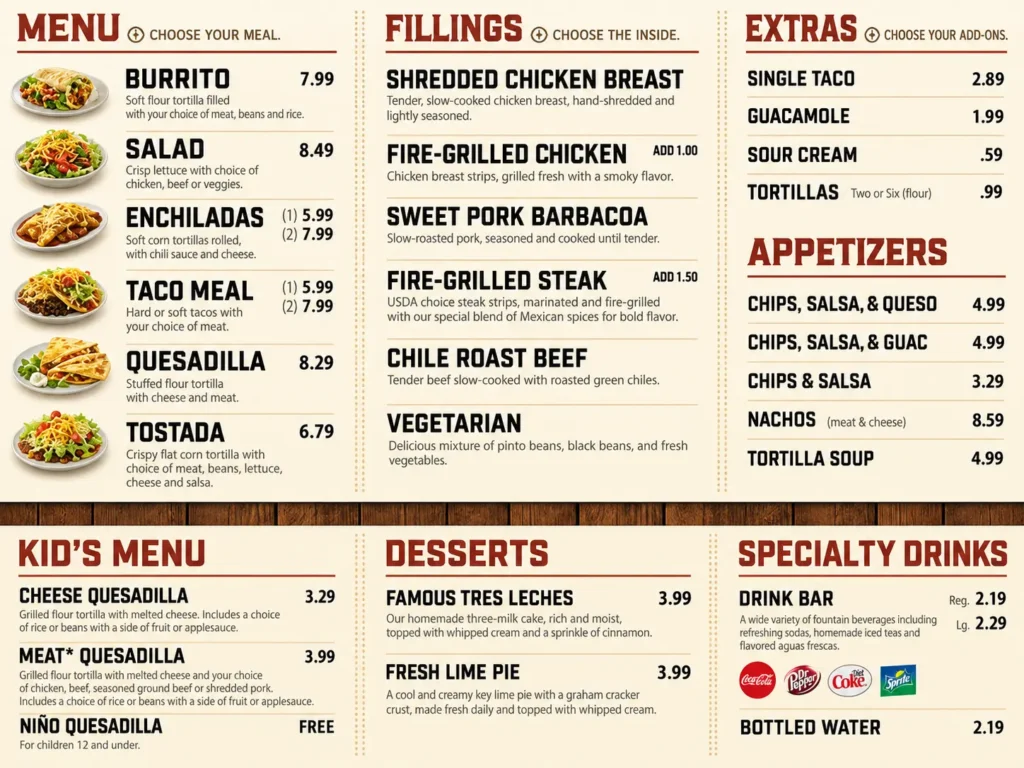 Cafe Rio Menu