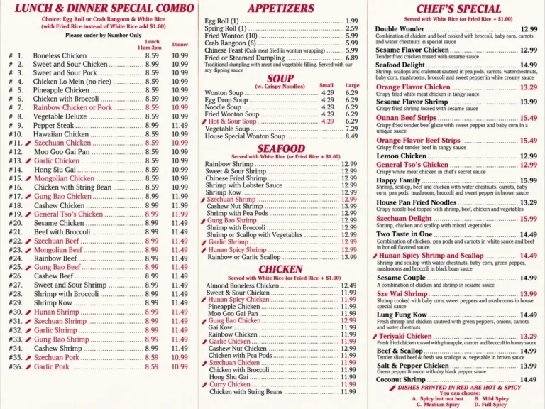 China Garden Menu