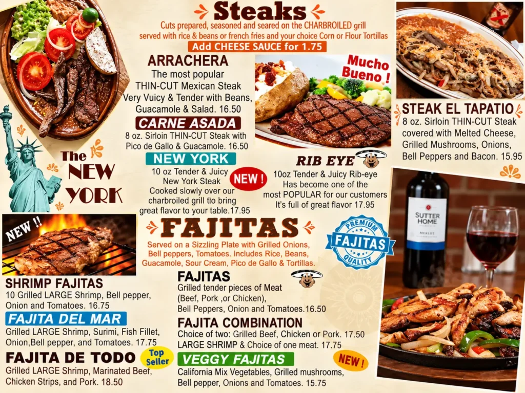 El Tapatio Menu
