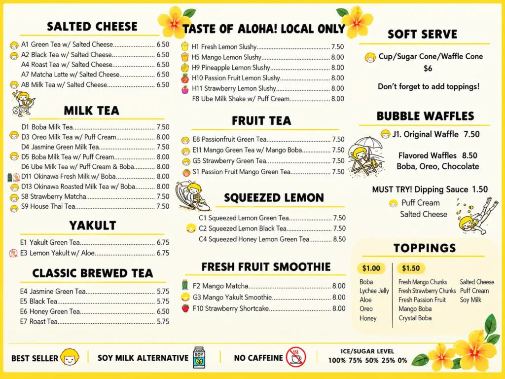 Happy Lemon Menu