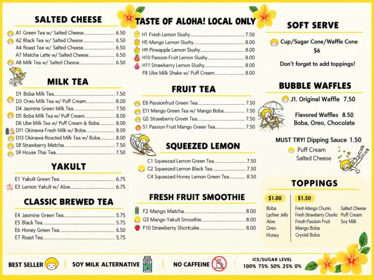 Happy Lemon Menu