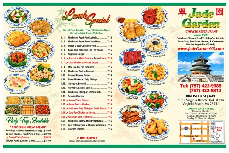 Jade Garden Menu