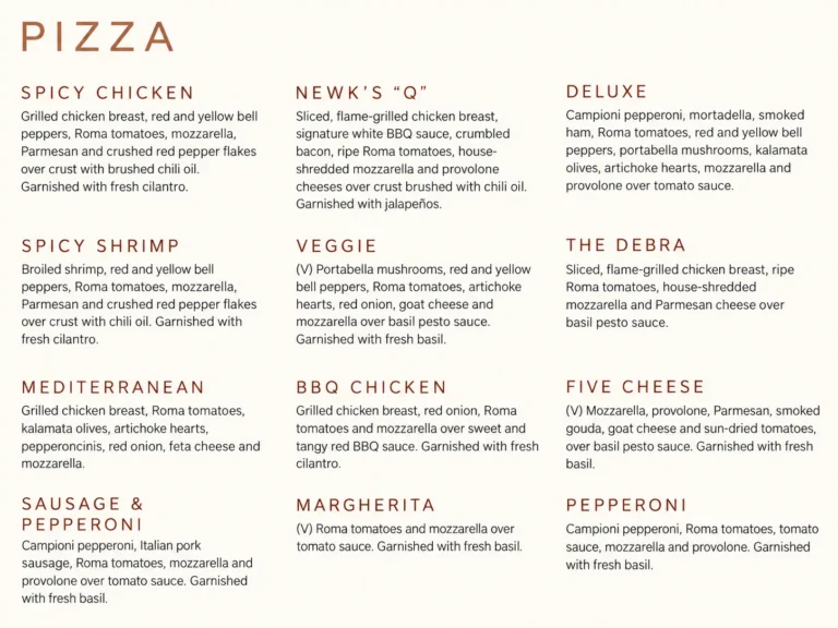 Newk's Menu