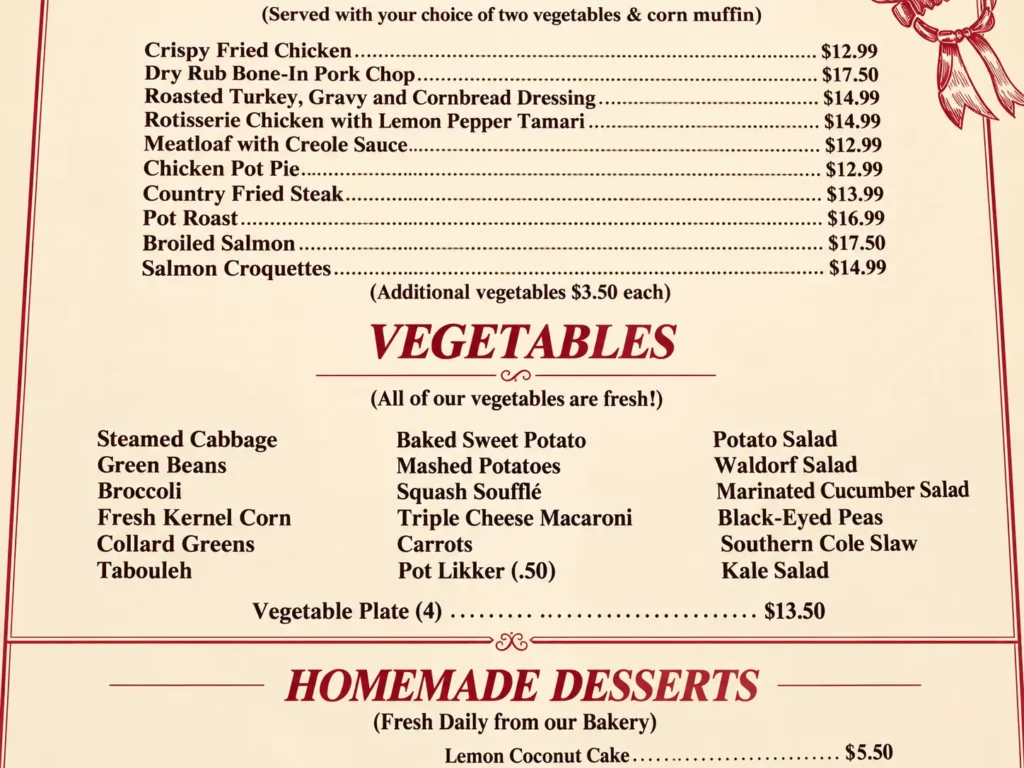 OK Cafe Menu
