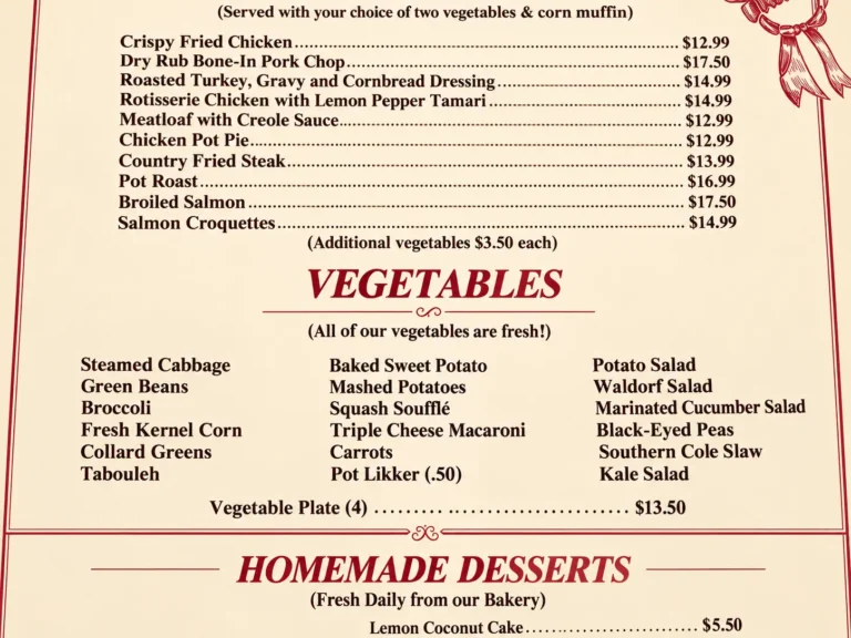 OK Cafe Menu
