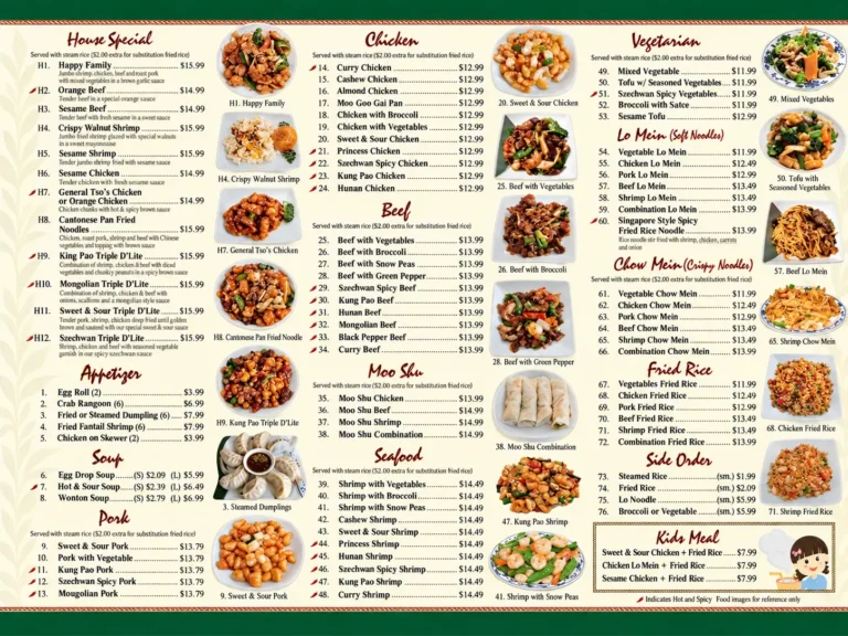 Panda Garden Menu