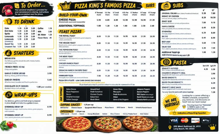 Pizza King Menu