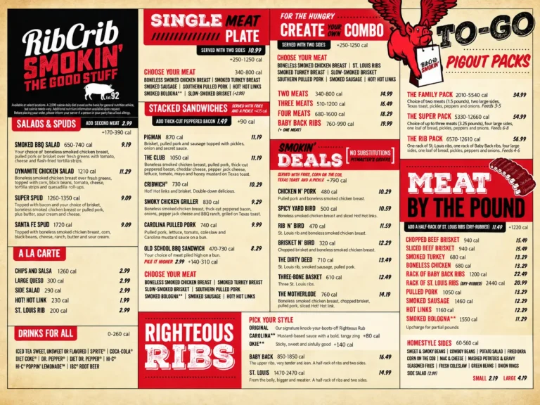 Rib Crib Menu
