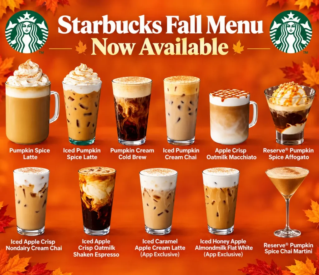 Starbucks Fall Menu