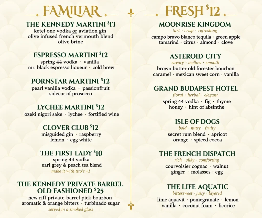 The Kennedy Menu