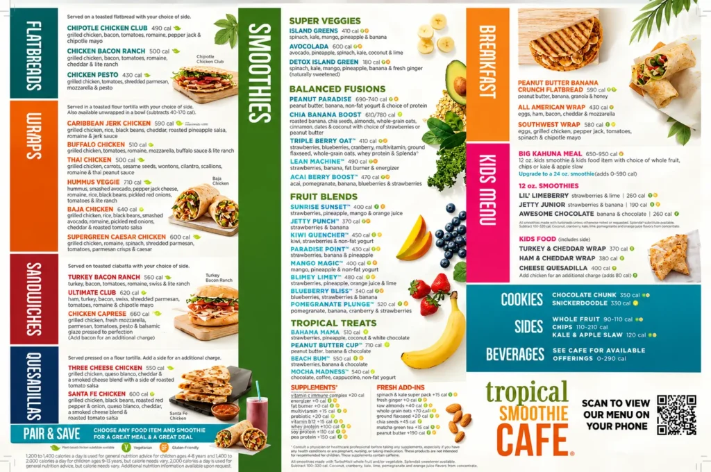 Tropical Smoothie Menu